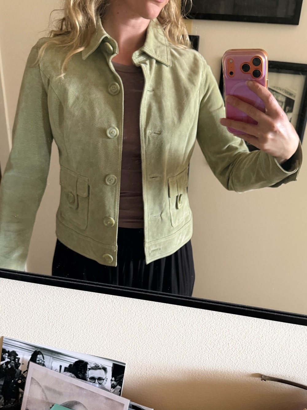 Vintage 100% genuine leather Cherokee Olive Green Jacket